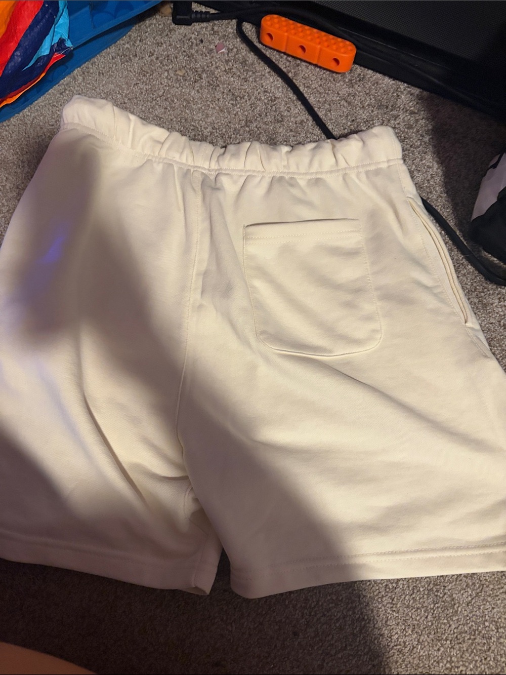 Essentials Cream Drawstring Logo Sweatshorts - Picture 3 of 3